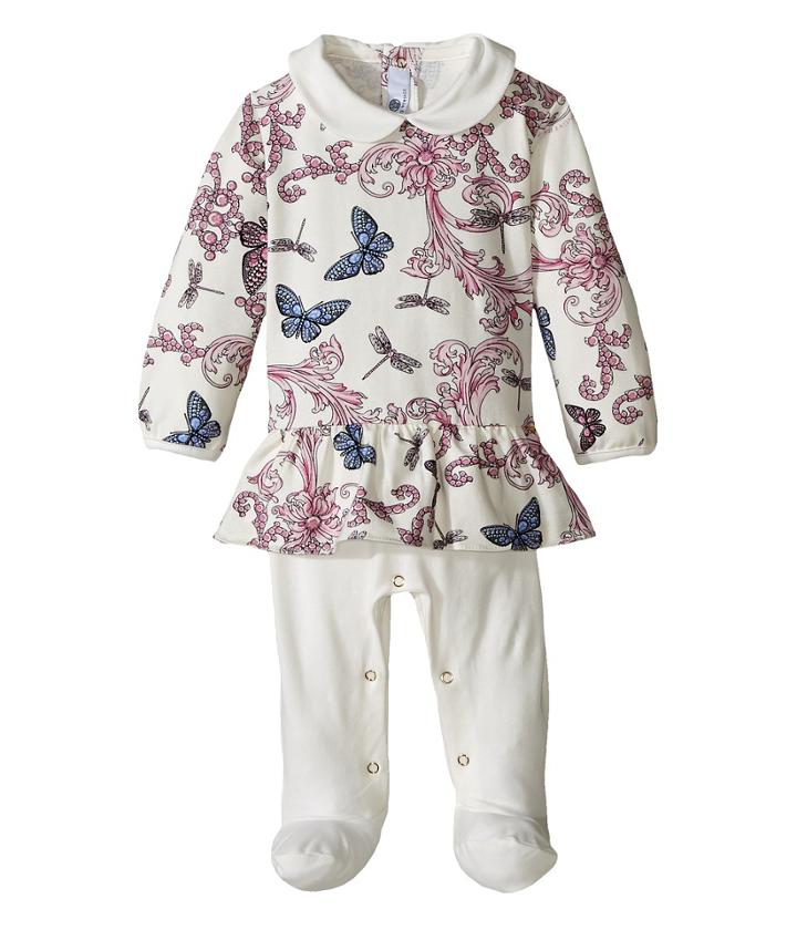Versace Kids - Collar Footie W/ Butterfly Print Top