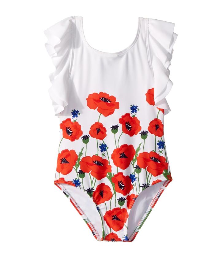 Janie And Jack - Poppy Border Print One-piece Swimsuit