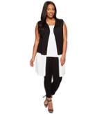Vince Camuto Specialty Size - Plus Size Sleeveless Open Front Color Block Vest