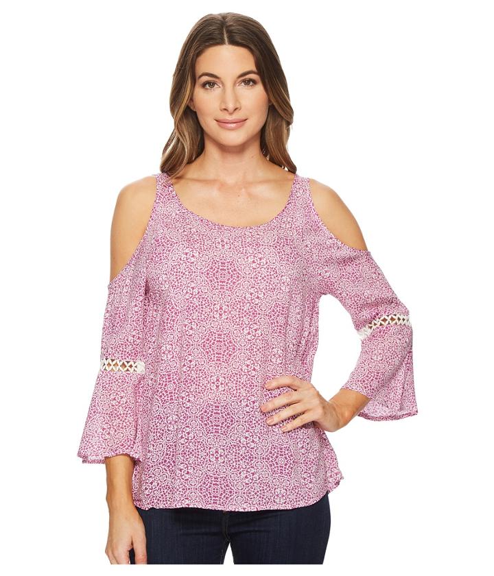 Roper - 1599 Lace Print Peasant Blouse