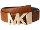 Michael Michael Kors - 38mm Reversible Pebble To Logo Belt On Mk Plaque Buckle