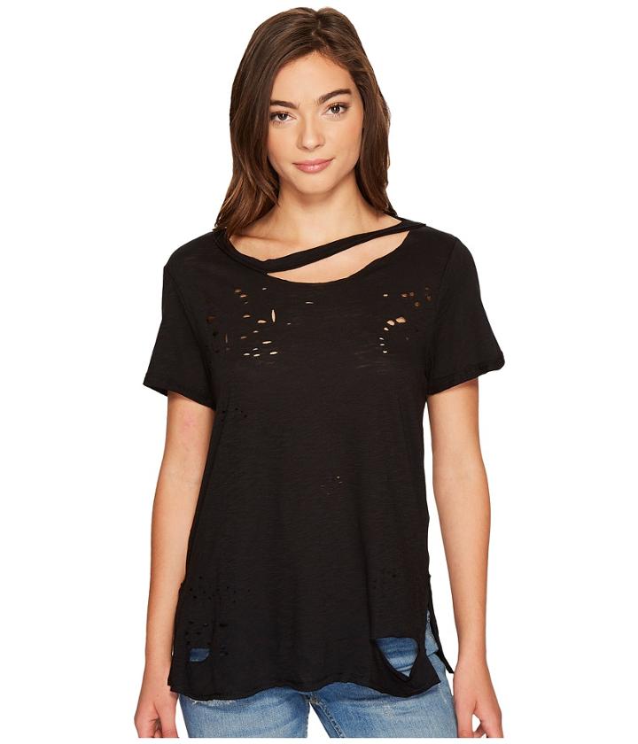 Culture Phit - Niamh Distressed Top With Neck Cut Out