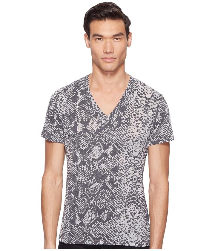 Just Cavalli - Snakeskin Print V-neck T-shirt