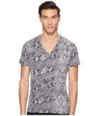 Just Cavalli - Snakeskin Print V-neck T-shirt