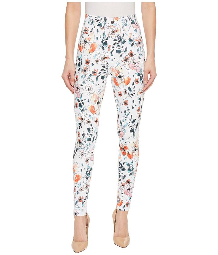 Hue - Sketched Flower Curvy Denim Leggings