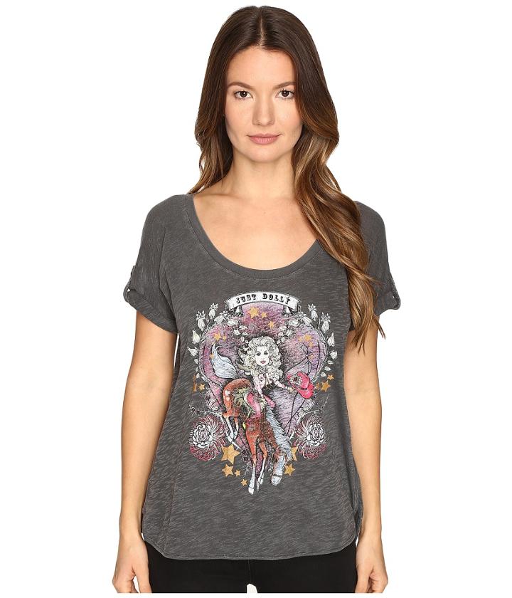 Just Cavalli - Dolly Parton Short Sleeve Scoop Neck T-shirt