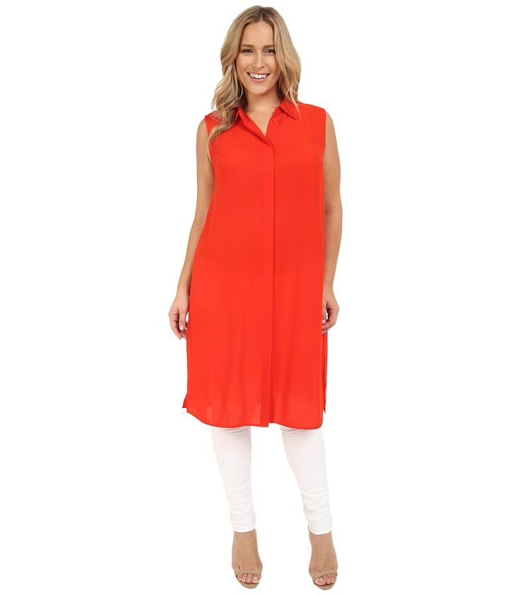 Vince Camuto Plus - Plus Size Sleeveless Collard Tunic With Side Slits