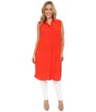 Vince Camuto Plus - Plus Size Sleeveless Collard Tunic With Side Slits