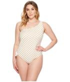 Lauren Ralph Lauren - Plus Size Lurex One Shoulder One-piece