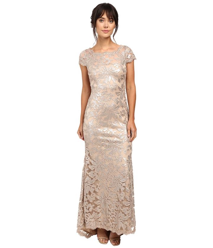 Calvin Klein - Short Sleeve Lace Sequin Gown Cd6b1x6q