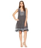 Dylan By True Grit - Alessandra Sheer Rayon With Metallic Button Front Dress With Lining