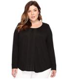 Nydj Plus Size - Plus Size Knit And Woven Pleated Top