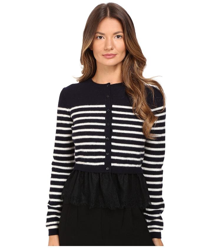Red Valentino - Striped Peplum Sweater