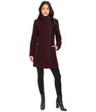 Calvin Klein - Asymetrical Pu Trim Twill Wool With Buckle Collar Detail