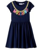Moschino Kids - Short Sleeve Logo Necklace Graphic Dress