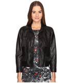 Just Cavalli - Fringe Leather Button Up Jacket