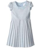 Us Angels - Short Sleeve Brocade Dress W/ Pleats