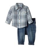 Ralph Lauren Baby - Plaid Shirt Denim Jogger Set