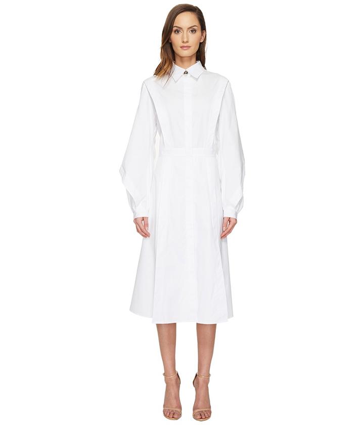 Prabal Gurung - Cotton Poplin Long Sleeve Collared Shirtdress
