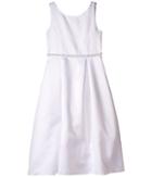 Us Angels - Organza Sleeveless A-line Dress W/ Beaded Trim