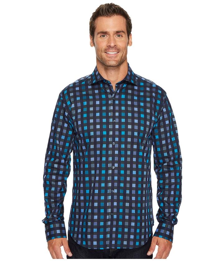 Bugatchi - Long Sleeve Shaped Fit Spread Collar Shirt