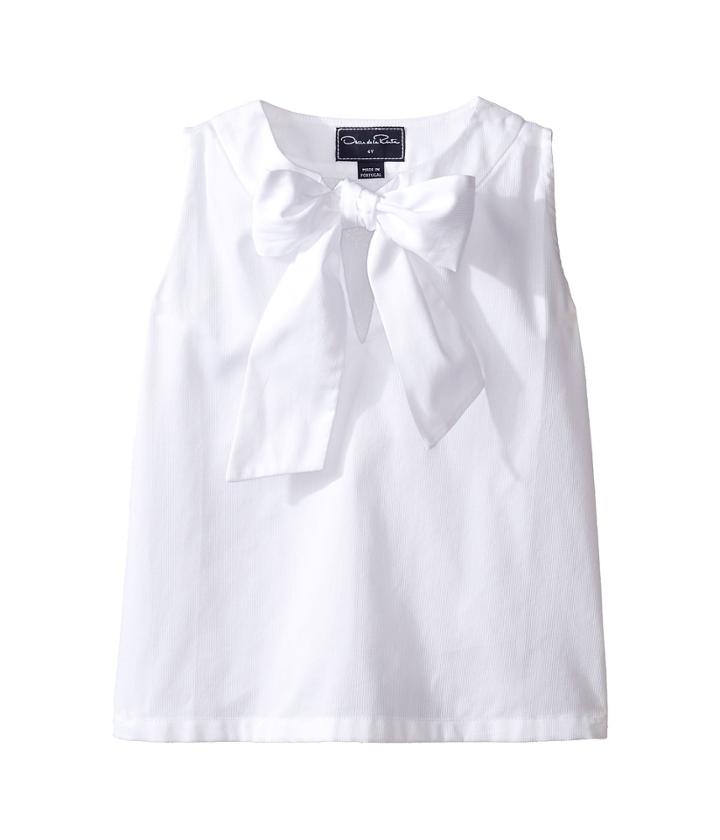Oscar De La Renta Childrenswear - Cotton Sleeveless Bow Blouse