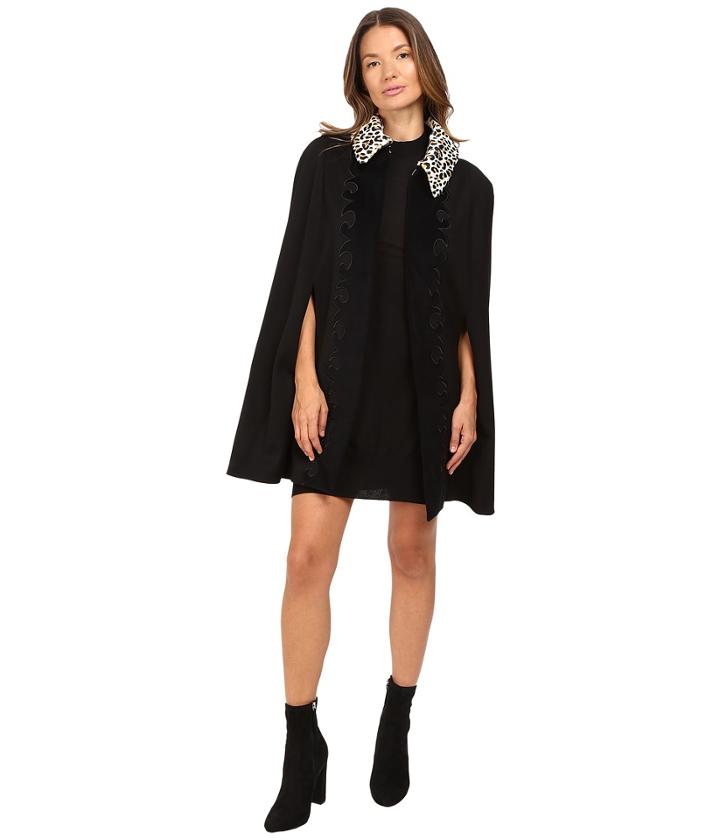 Just Cavalli - Cheetah Collared Wool Runway Cape
