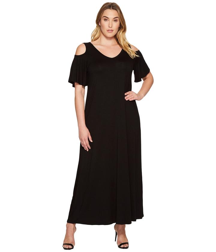 Karen Kane Plus - Plus Size Cold Shoulder Maxi Dress