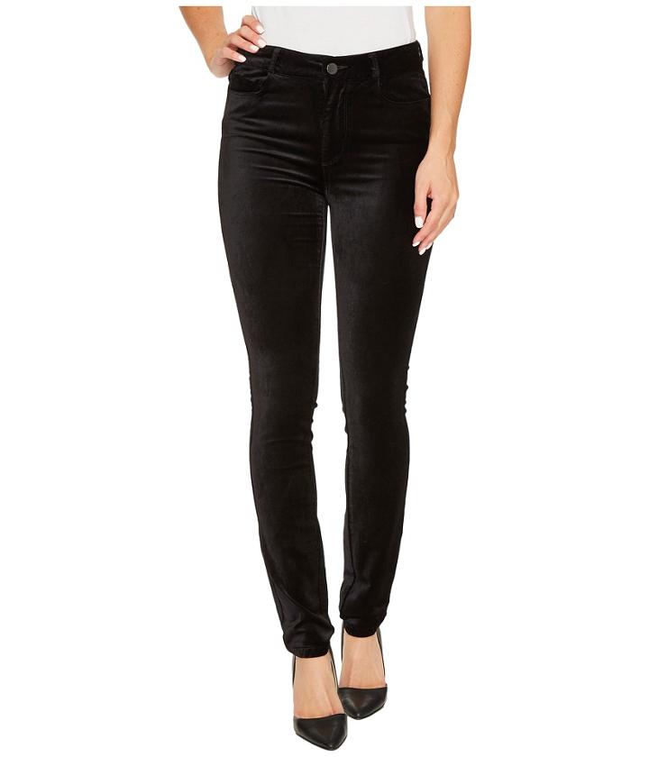 Paige - Hoxton Velvet Skinny In Black Overdye