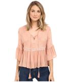 Brigitte Bailey - Ali 3/4 Sleeve Top With Embroidery