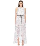 Ml Monique Lhuillier - Sleeveless Tie Waist Garden High-low Dress