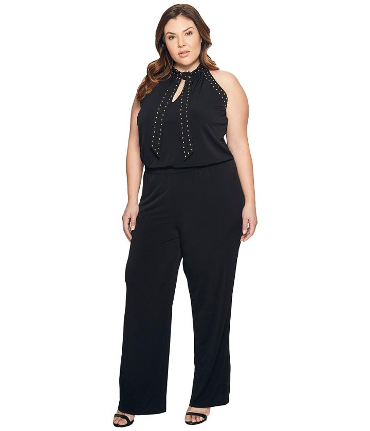 Michael Michael Kors - Plus Size Solid Stud Tie Jumpsuit