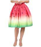 Unique Vintage - Novelty Watermelon Flare Skirt