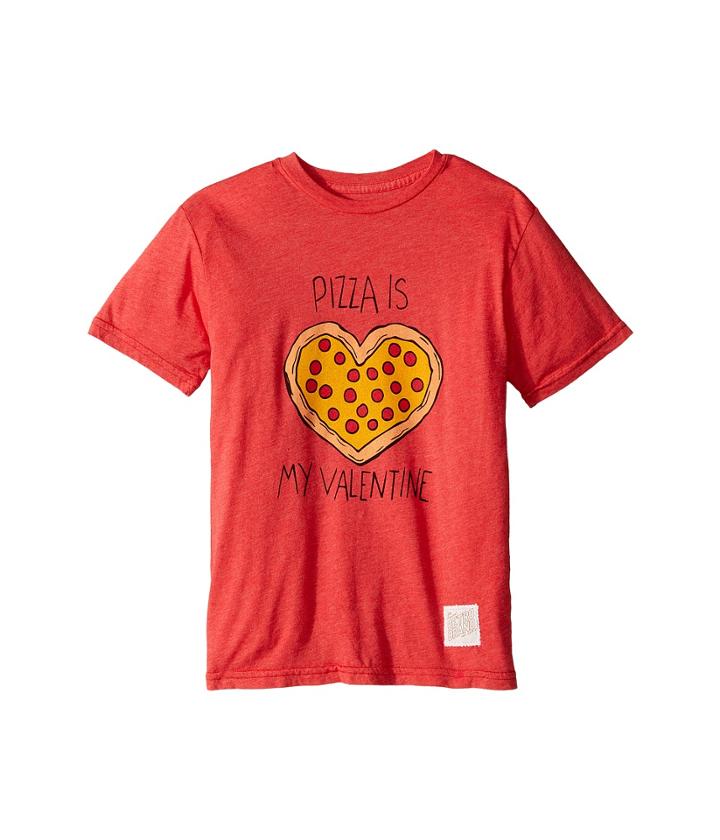 The Original Retro Brand Kids - Pizza Is My Valentine Short Sleeve Heathered Tee