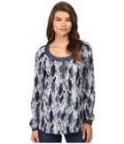 Roper - 0540 Feather Print Peasant Blouse