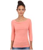 Three Dots - 1x1 Cotton Modal 3/4 Sleeve Cowl Neck