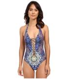 Red Carter - Polaris Plunge Lace-up Tank Mio One-piece