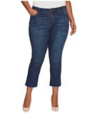 Kut From The Kloth - Plus Size Reese Ankle Straight With Frey Hem In Upheld/dark Stone Base Wash