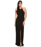 Halston Heritage - Color Blocked Sleeveless Halter Gown W/ Back Bow