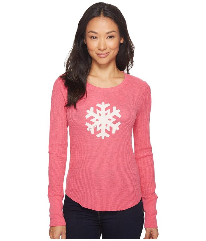 Life Is Good - Snowflake Long Sleeve Waffle Tee