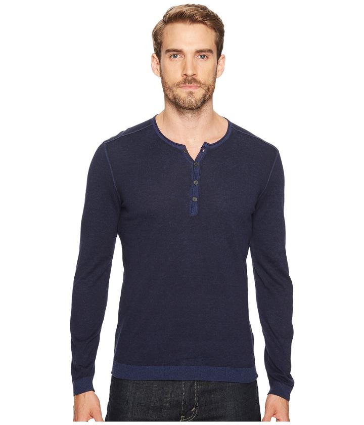 John Varvatos Star U.s.a. - Reverse Printed Long Sleeve Henley Y1523t2b
