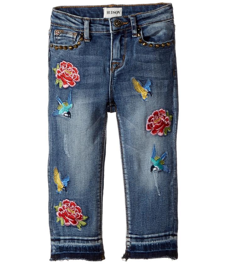 Hudson Kids - Freebird Girlfriend Ankle Jeans W/ Embroidery Patches And Studs In Hippie Heaven