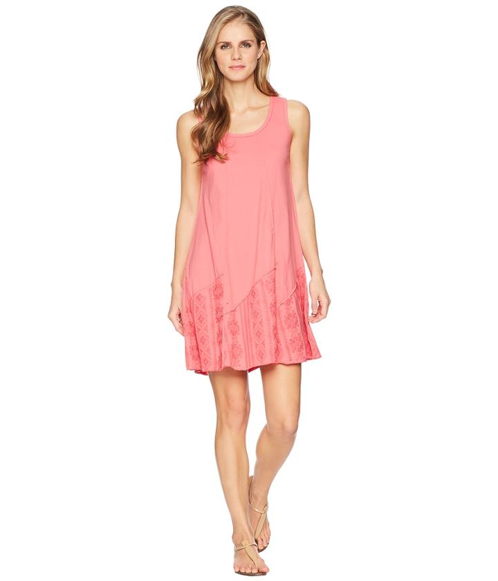 Mod-o-doc - Classic Jersey Embroidered Panel Tank Dress