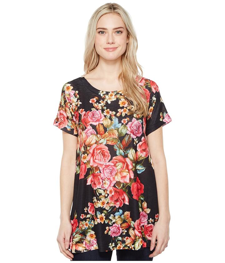 Nally &amp; Millie - Floral Print Short Sleeve Tunic