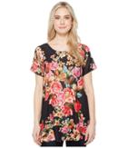 Nally &amp; Millie - Floral Print Short Sleeve Tunic