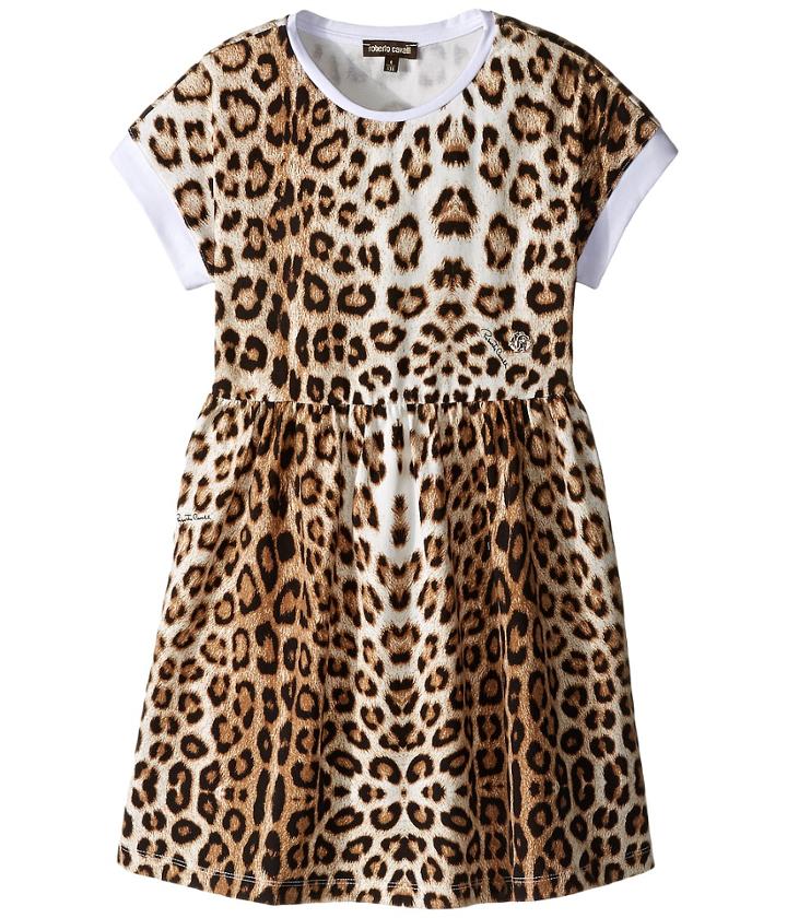 Roberto Cavalli Kids - Short Sleeve All Over Print Jersey Dress