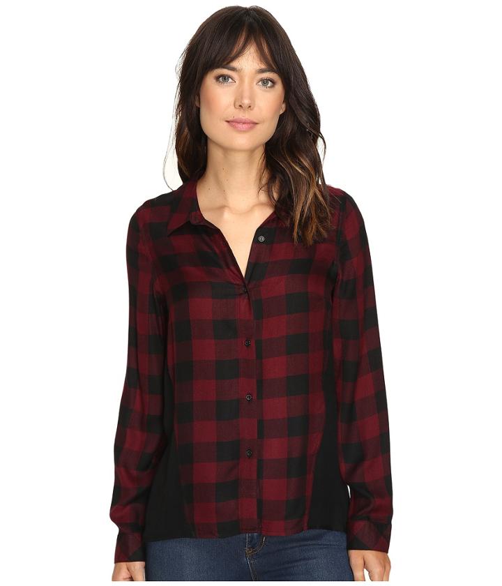 Kensie - Herringbone Plaid Top Ks9k4231