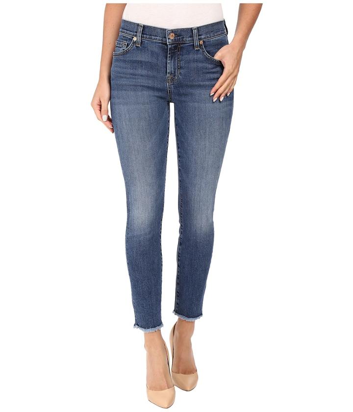 7 For All Mankind - The Ankle Skinny W/ Raw Hem In Hyde Park