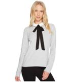 Cece - Long Sleeve Scalloped Bow Tie Collar Pullover