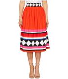 Kate Spade New York - Geo Border Poplin Skirt